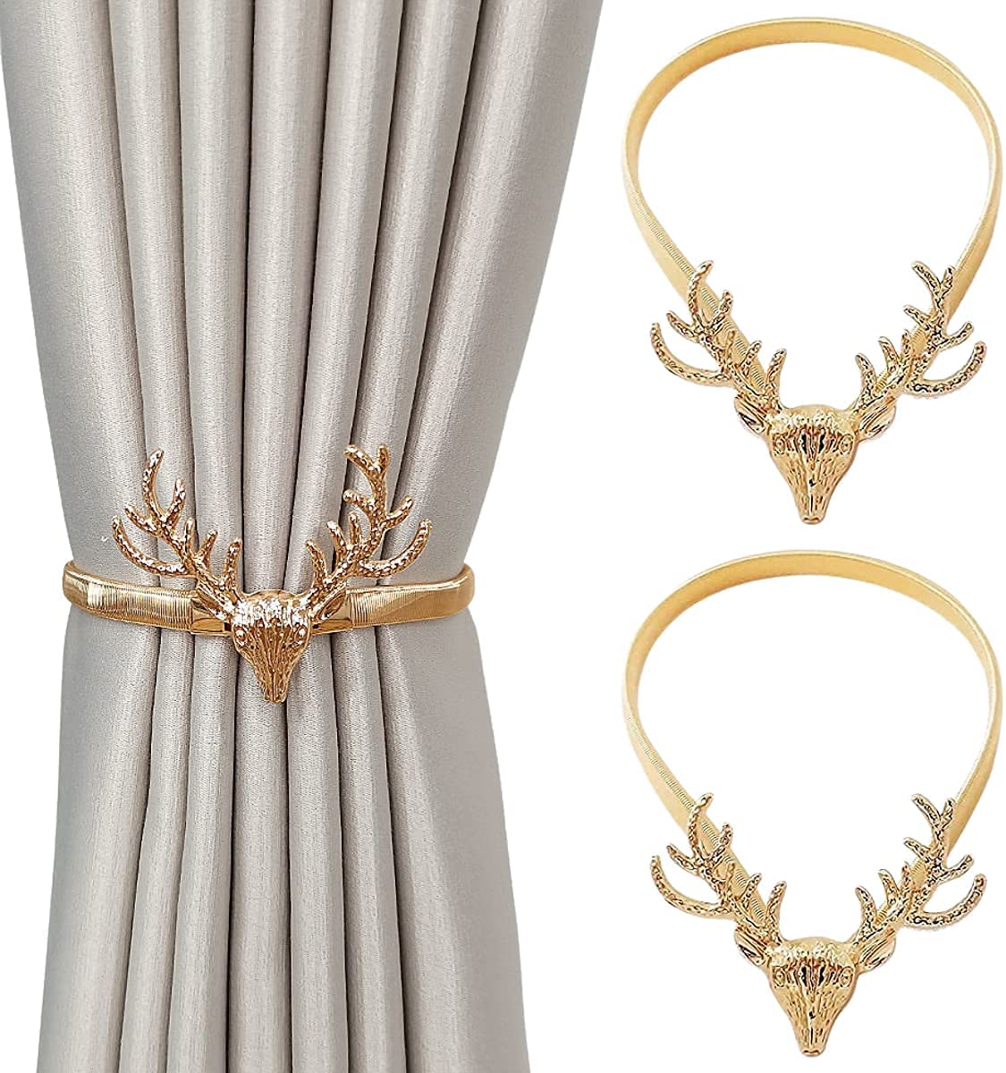 HASTHIP Curtain Tieback Adjustable Decorative Alloy Curtain Rope Curtain Holders Tieback Wall for Window Drapries Curtain Straps Curtain Clip Buckle Pack of 2 HASTHIP Curtain Tieback Adjustable Decorative Alloy Curtain Rope Curtain Holders Tieback Wall for Window Drapries Curtain Straps Curtain Clip Buckle Pack of 2